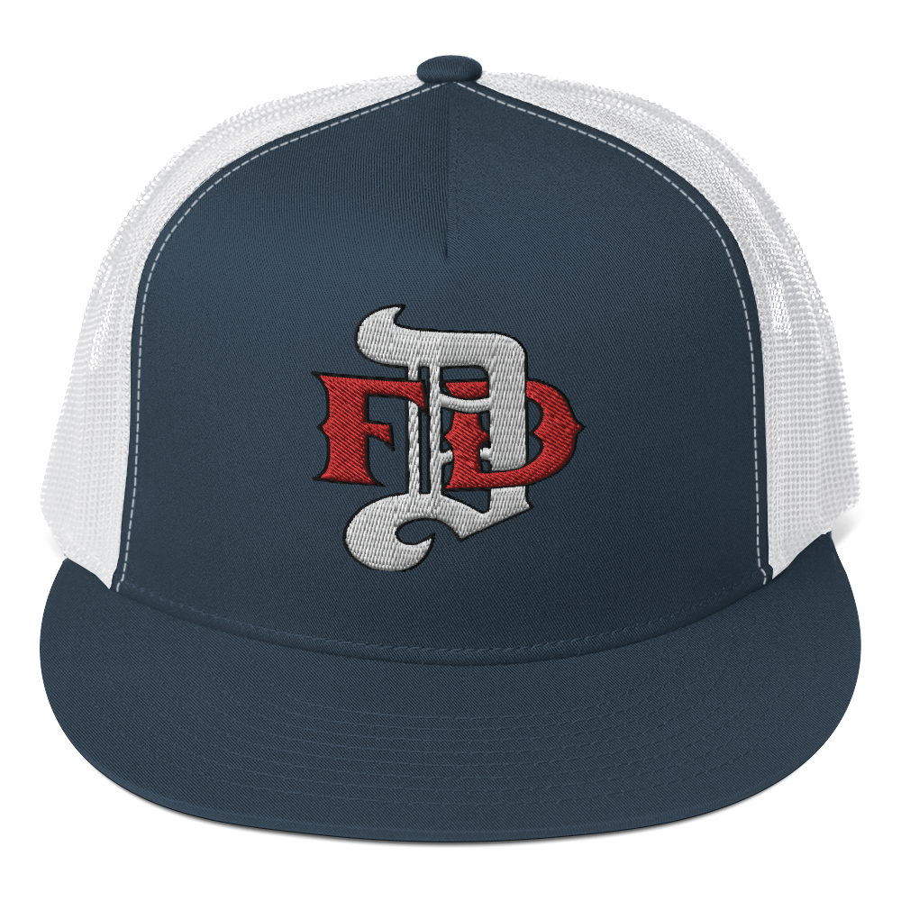 Hat - White DFD Logo - Flat Bill