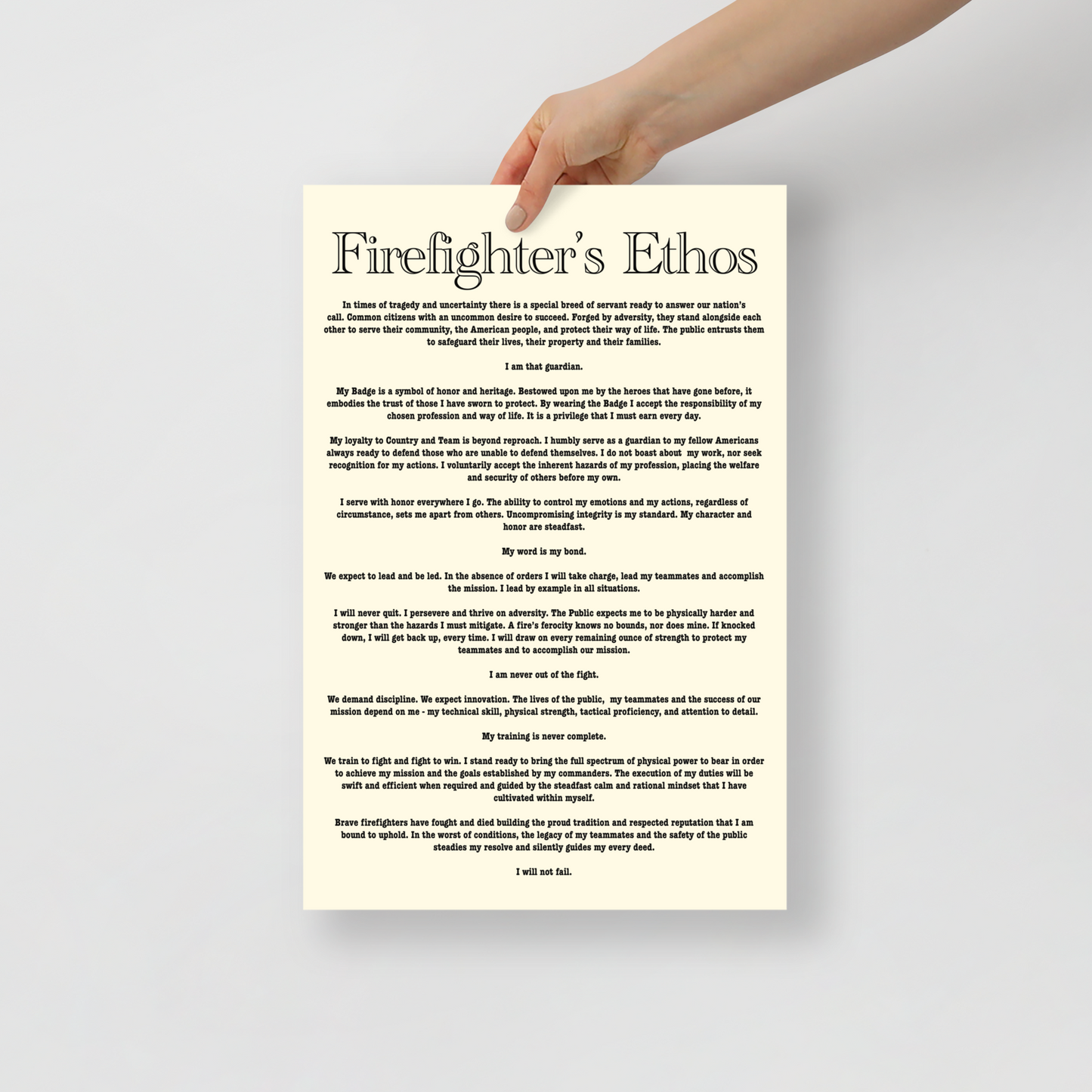 Firefighter Ethos